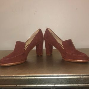 NWT Clarks Rust Suede heels size 8